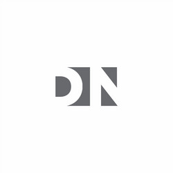 dn logo monogram with negative space style design vector image