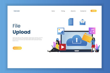 file upload web page vector image