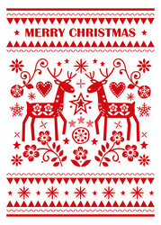 merry christmas greeting card design 5x7 vector