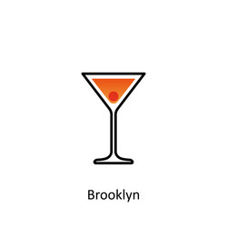 brooklyn cocktail icon in flat style vector