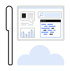 digital workspace concept with graph search bar vector image
