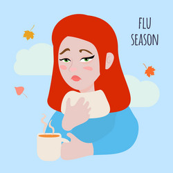 Flu and cold flat Royalty Free Vector Image - VectorStock