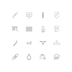 Healthcare and medical linear thin icons set vector