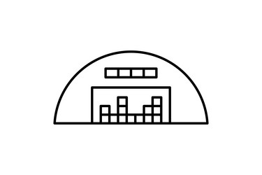 warehouse with box inventory distribution icon vector