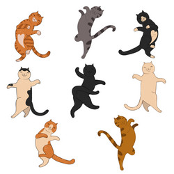 Dancing Cats - Set of Cute Animals Vector Image