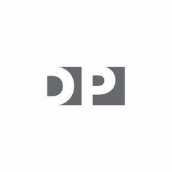 dp logo monogram with negative space style design vector image