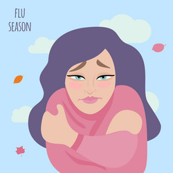 Flu and cold flat Royalty Free Vector Image - VectorStock