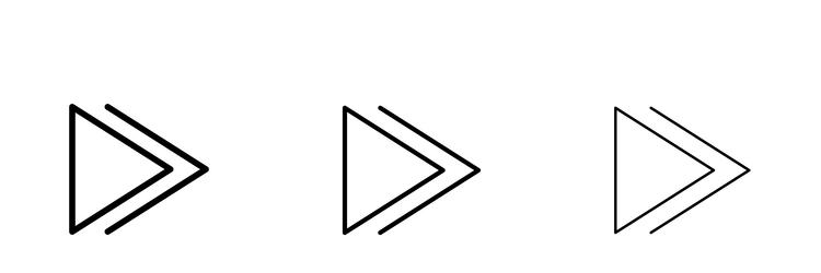 forward icons in three different stroke lines vector image