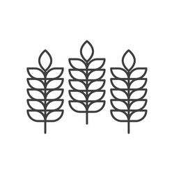 three spikelets icon a simple linear image vector image