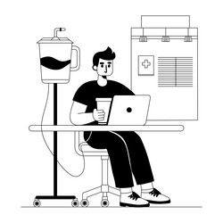 caffeine dependency character in hand vector image