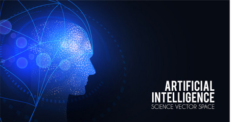 Artificial intelligence big data web banner vector