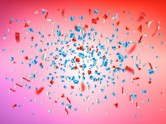 explode template with confetti particles vector image