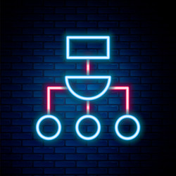 glowing neon line algorithm icon isolated on brick vector image