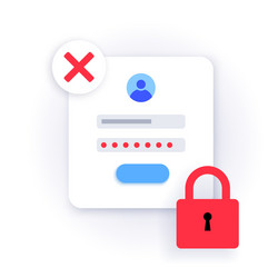 Incorrect Password - Access Denied vector image