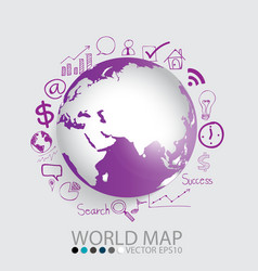 modern globe with application icon template vector image