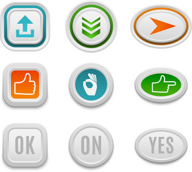 Ok button set vector