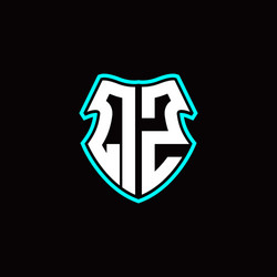 q z initial logo design with a shield shape vector image