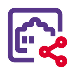 sharing data collectively via an ethernet network vector image
