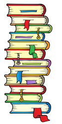 Stacked Books Column Vector Image