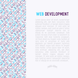 web development concept with thin line icons vector image