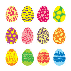 Easter eggs icons set vector