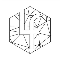 lf geometric triangle block chain font vector image
