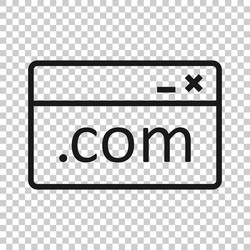 website domain icon in flat style com internet vector image