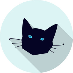 black cat head icon vector