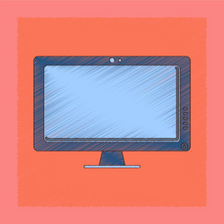 flat shading style icon computer monitor vector image