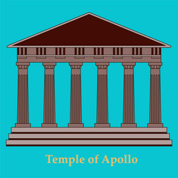 greece temple of apollo outline flat icon vector