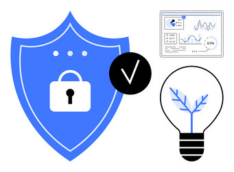 secure innovation and data analysis concept vector image