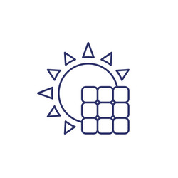 Solar panel line icon on white Royalty Free Vector Image