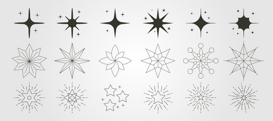 Abstract Star Burst Symbol Set vector image