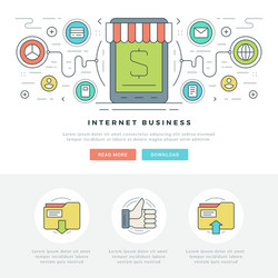 flat line business concept web site header vector image