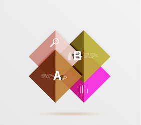 glossy squares with text abstract geometric vector image