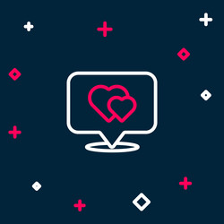 line map pointer with heart icon isolated on blue vector image