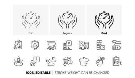 wallet phone app and qr code line icons for web vector image