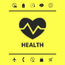 Heart symbol - halftone logo graphic elements vector