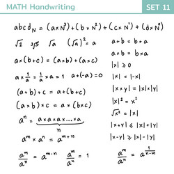 Math handwriting set 11 vector