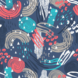 seamless pattern with abstract shapes vector image