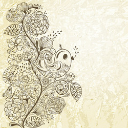 spring pattern on crumpled textured paper vector image