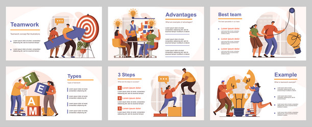 teamwork concept for presentation slide template vector