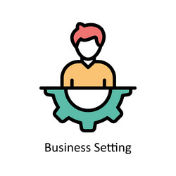 business setting filled outline icon desi vector