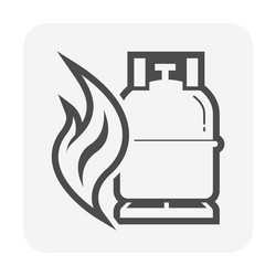 Lpg gas tank and flame icon design vector