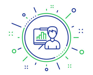 Presentation board line icon column graph sign vector
