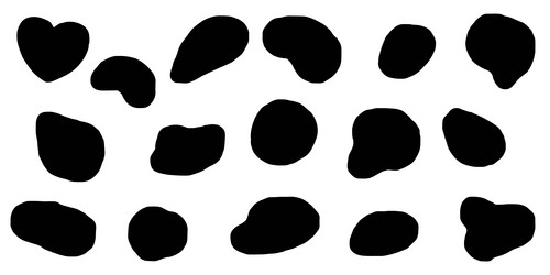 Blob shapes set random blotch inkblot stone vector