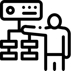 gradual algorithm icon outline vector image