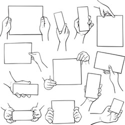 Male hands holding empty blank sheet of paper Vector Image