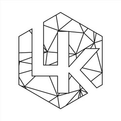 lk geometric triangle block chain font vector image