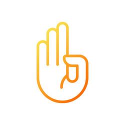 counting on fingers pixel perfect gradient linear vector image